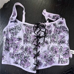 Adore Me Soft Purple Floral Corset